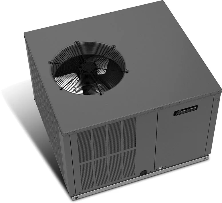 Amana packaged HVAC system product image from official catalog literature.