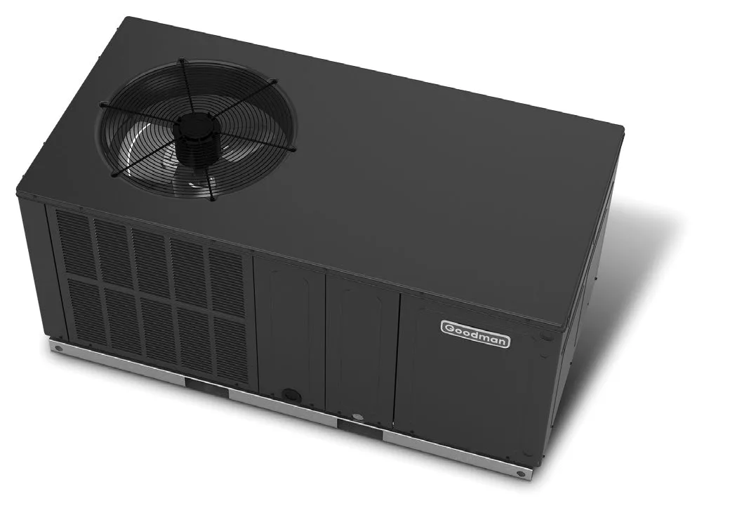 Goodman packaged HVAC system product image from official catalog literature.